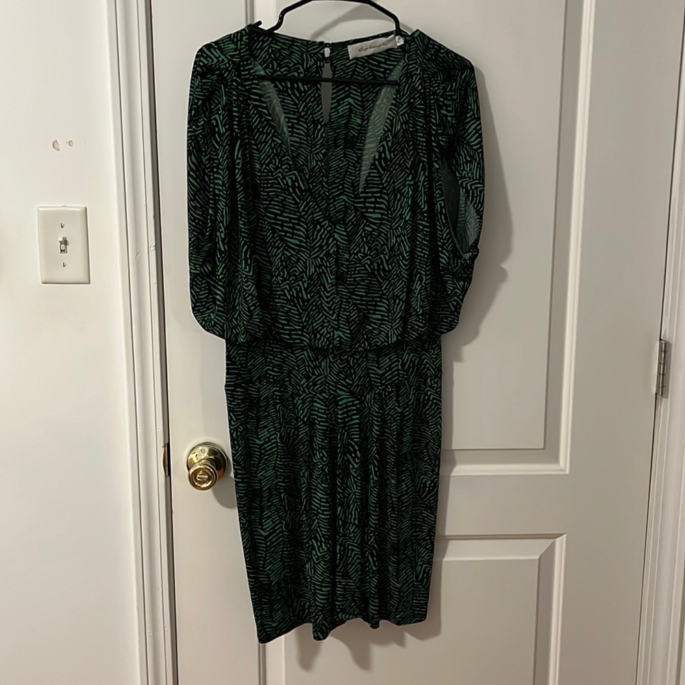 T-Bags Los Angeles party dress with green and black jungle print